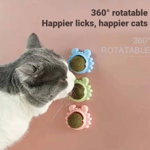 旋转猫咪球磨牙清洁治疗球互动猫咪咀嚼玩具猫咪产品帮助消化猫咪难题